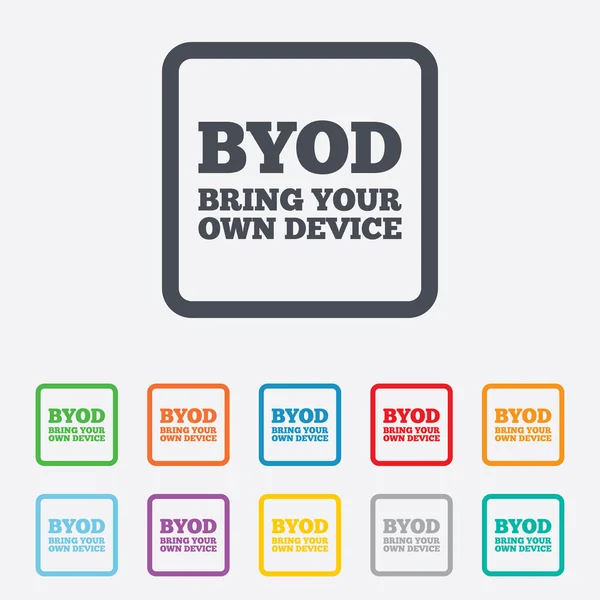 BYOD sign icon. Bring your own device symbol. — Stock Vector