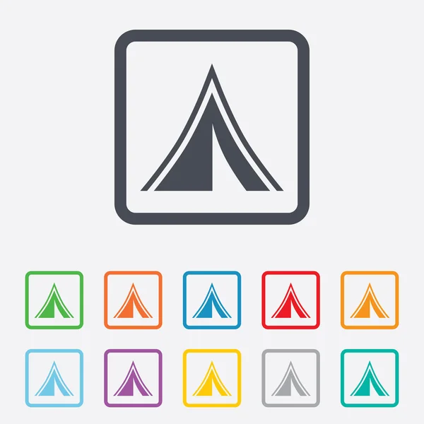 Tourist tent sign icon. Camping symbol. — Stock Vector