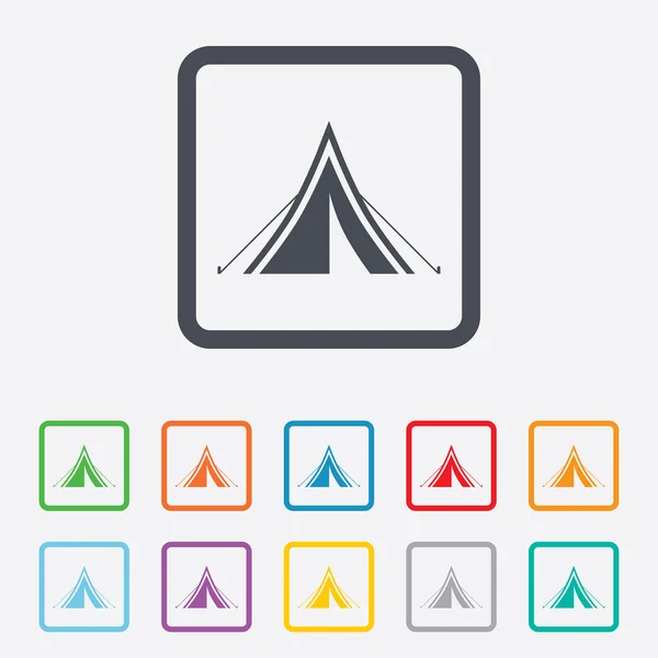 Icône de tente touristique. Symbole camping . — Image vectorielle