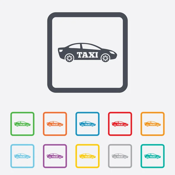 Taxi car sign icon. Sedan saloon symbol. — Stock Vector