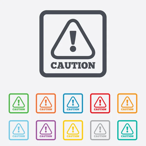 Attention caution sign icon. Exclamation mark. — Stock Vector