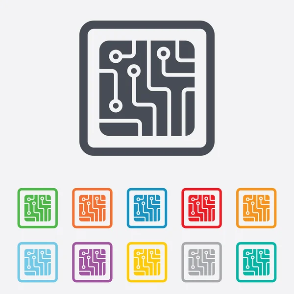 Printplaat teken pictogram. technologie symbool. — Stockvector