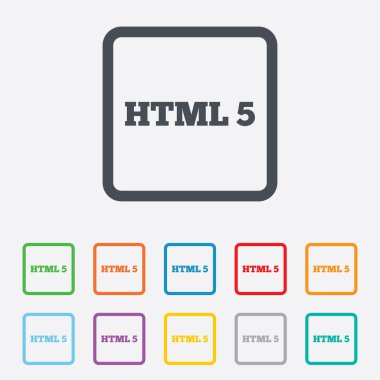 HTML5 işareti simgesi. yeni biçimlendirme dili sembolü.