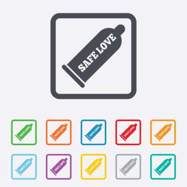 Prezervatif güvenli seks işareti simgesi. bariyer doğum kontrol