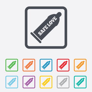 Prezervatif güvenli seks işareti simgesi. bariyer doğum kontrol