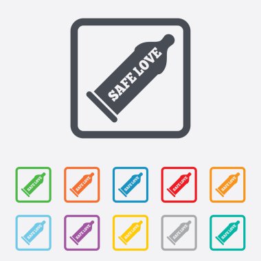 Prezervatif güvenli seks işareti simgesi. bariyer doğum kontrol