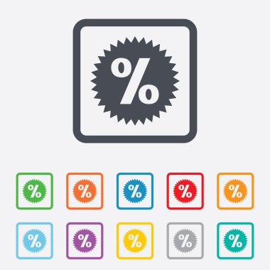 indirim yüzde işareti simgesi. yıldız sembolü.