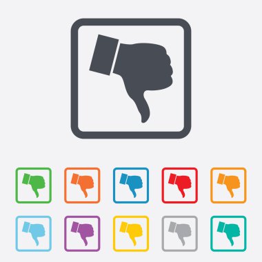 sevmediğim işareti simgesi. el parmak sembol aşağı.