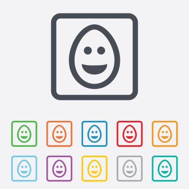 yumurta yüz işareti simgesi gülümse. gülen yüz simgesi.