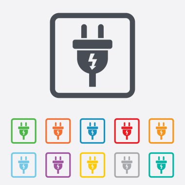 Elektrik fişi işareti simgesi. güç enerji sembolü.