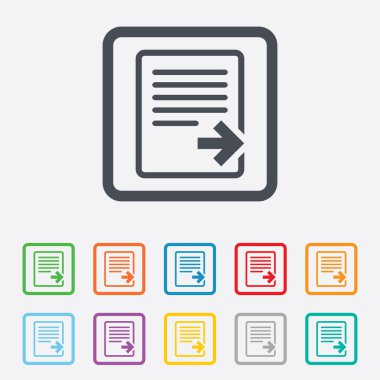 dışa aktarma dosya simgesi. Dosyayı belge simgesi.