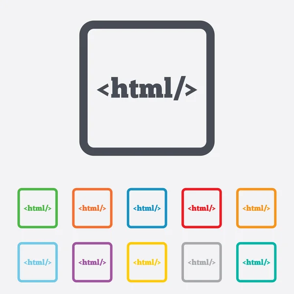 HTML-teken pictogram. Markup taal symbool. — Stockvector