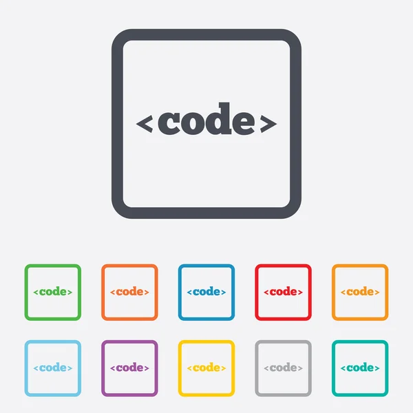 Icona del segno di codice. Simbolo del linguaggio di programmazione . — Vettoriale Stock