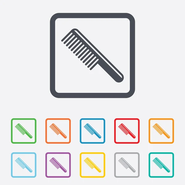 Comb hair sign icon. Barber symbol. — Stock Vector