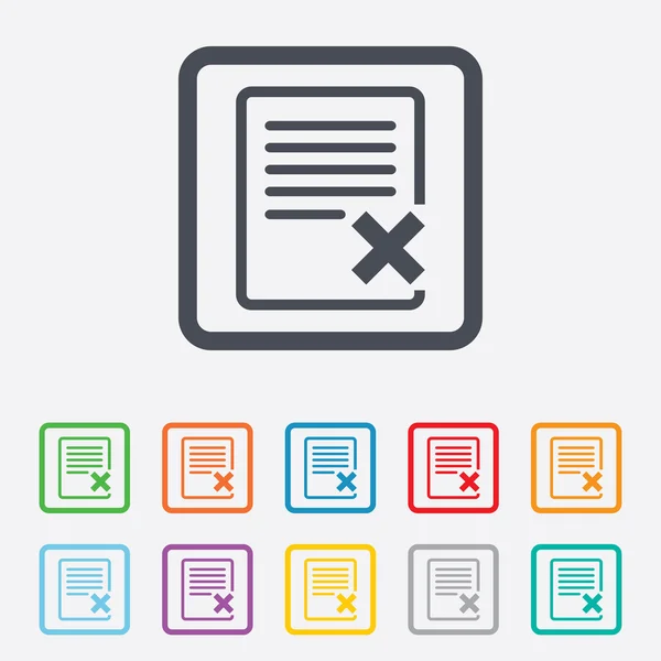 Slett diagrams-ikon. Fjern dokumentsymbolet . – stockvektor