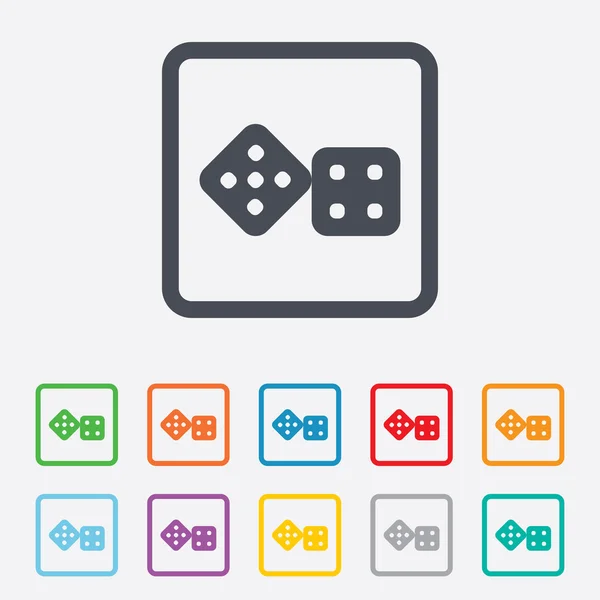 Dices sign icon. Casino game symbol. — Stock Vector