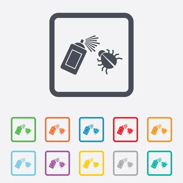 Bug ontsmetting teken pictogram. Begassing symbool. — Stockvector