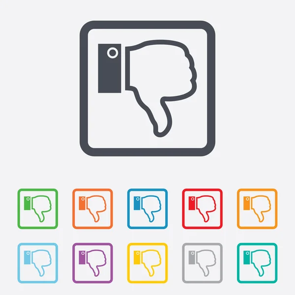 Dislike sign icon. Hand finger down symbol. — Stock Vector