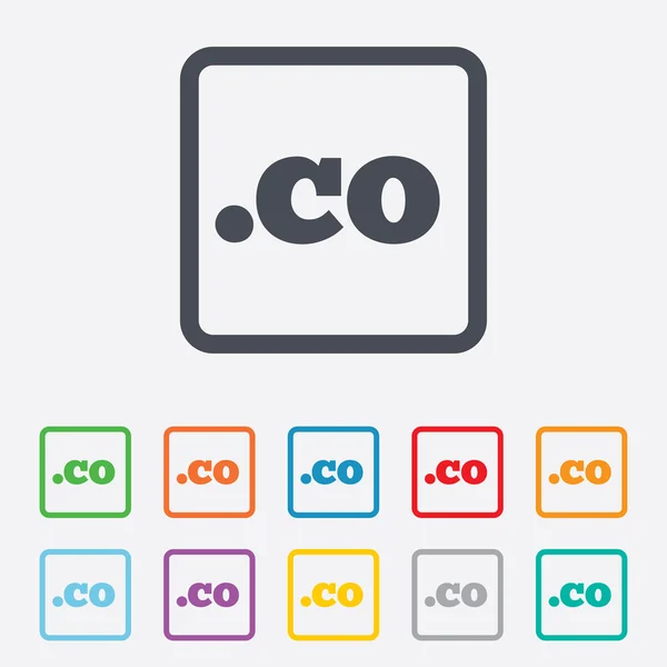 Domain CO sign icon. Top-level internet domain — Stock Vector