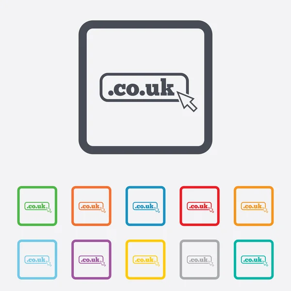 Domain CO.UK sign icon. UK internet subdomain — Stock Vector