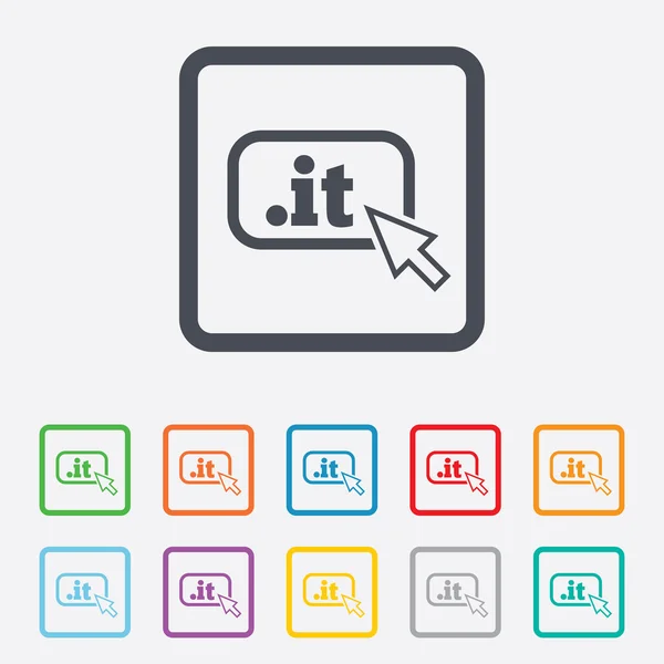 Icono de signo de dominio IT. Dominio de Internet de nivel superior — Archivo Imágenes Vectoriales