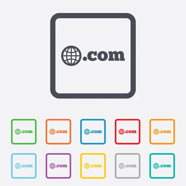 Domein com teken pictogram. topniveaudomein voor internet — Stockvector