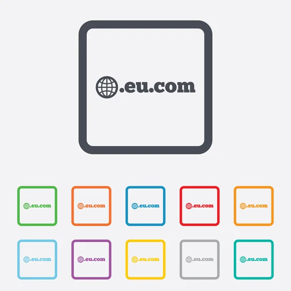 Domeny eu.com znak ikona. Internet poddomeny — Wektor stockowy