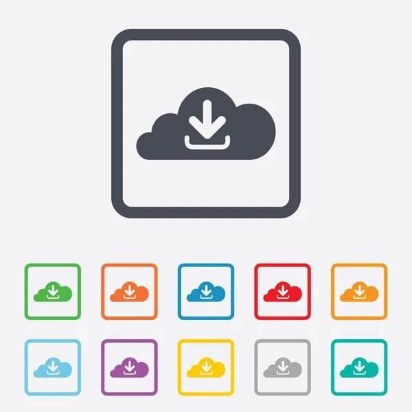 Download van wolk pictogram. uploadt knoop. — Stockvector