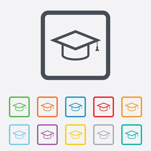 Icône de graduation cap sign. symbole de l'éducation. — Stok Vektör