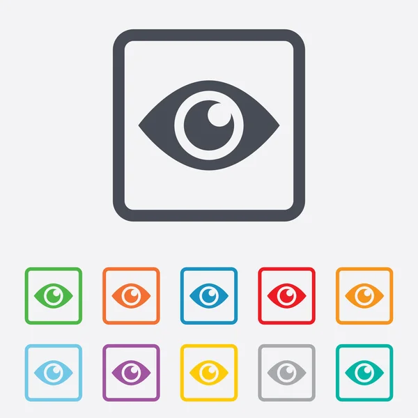 Icono de signo ocular. Publicar el botón de contenido . — Vector de stock
