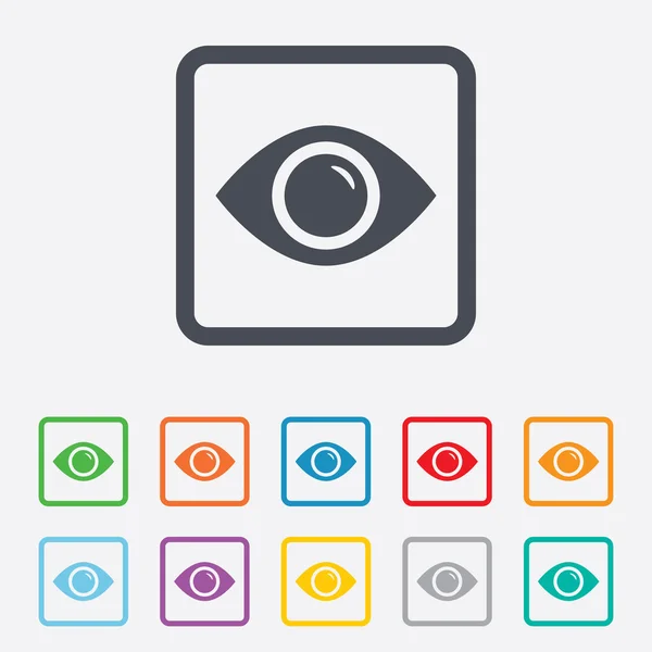 Znak ikonę oka. publikować treści przycisk. — Wektor stockowy