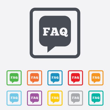 SSS bilgi işareti simgesi. Yardım simgesi.