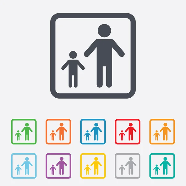 One-parent family with one child sign icon. — Stock Vector