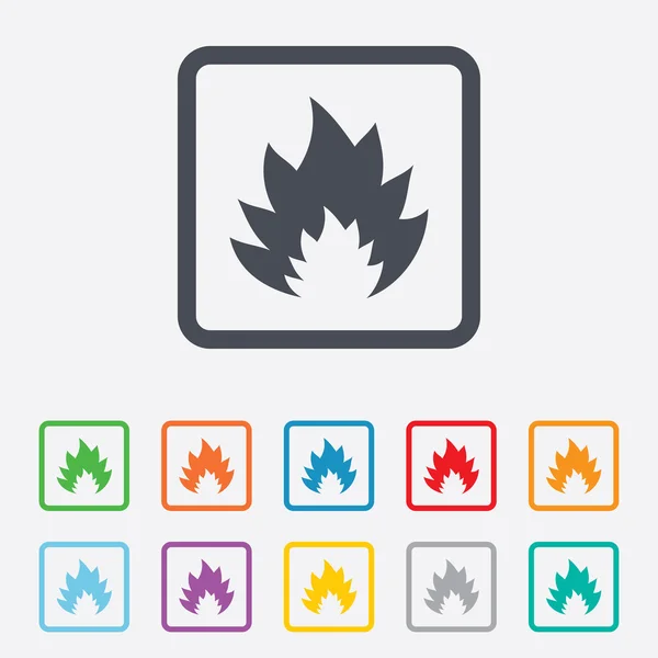 Fire flame sign icon. Heat symbol. — Stock Vector