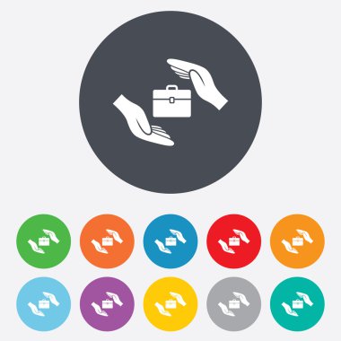 Bagaj Sigortası işareti. Seyahat Bagaj sembolü.