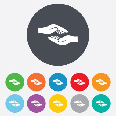 Yemek servisi el işareti simgesi. Yardım veya bağış.