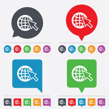Internet işareti simgesi. world wide web simgesi.