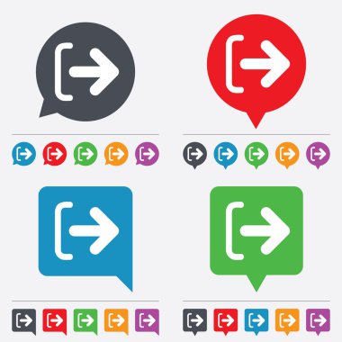 çıkış işareti simgesi. sembol oturum. ok.