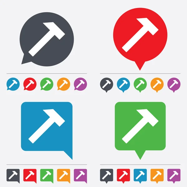 Hamer teken pictogram. reparatie service symbool. — Stockvector