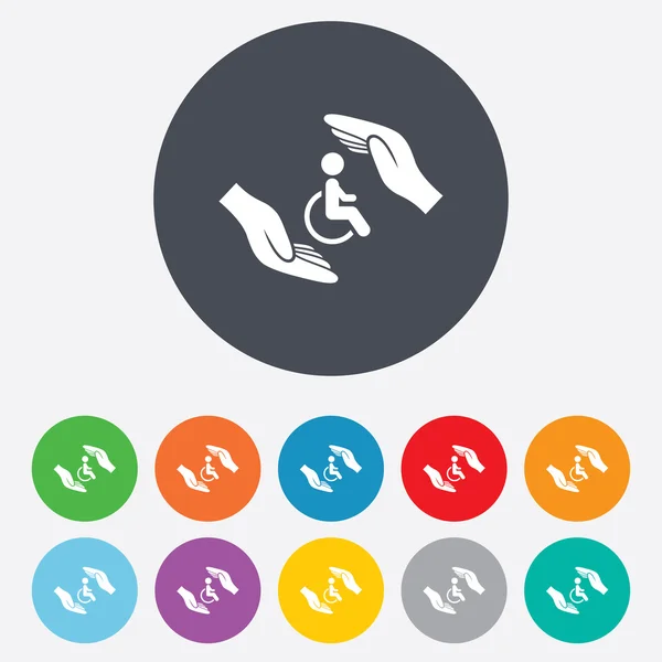 人类的残疾保险标志。手保护. — 图库矢量图片