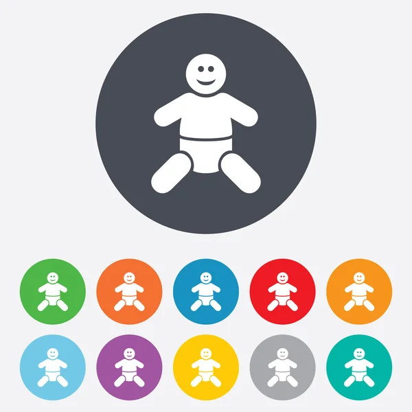 Baby barn tecken ikon. Småbarn pojke symbol. — Stock vektor