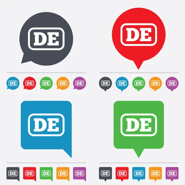 German language sign icon. DE Deutschland. — Stock Vector