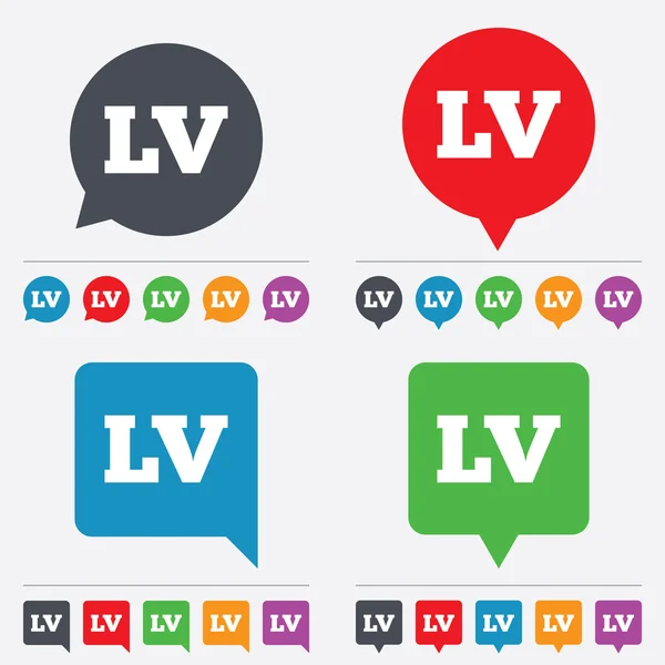 Latvian language sign icon. LV translation — Stock Vector