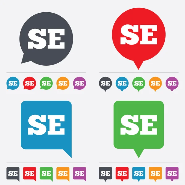 Zweedse taal teken pictogram. se vertaling — Stockvector