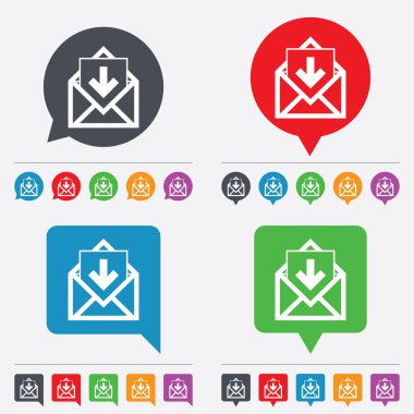 메일 아이콘입니다. 봉투 기호입니다. 받은 편지함 메시지 서명.