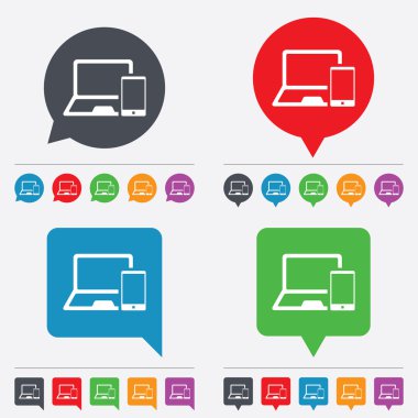 Mobil cihazlar işaret. defter ve smartphone.