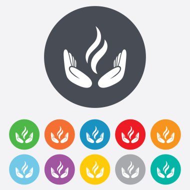 Enerji el işareti simgesi. Eller simgesini, başka güç.