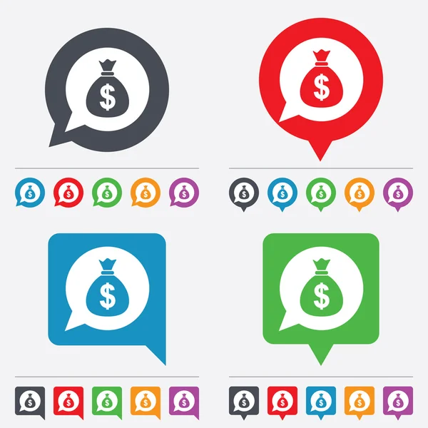 Geld tas teken pictogram. dollar usd-valuta. — Stockvector