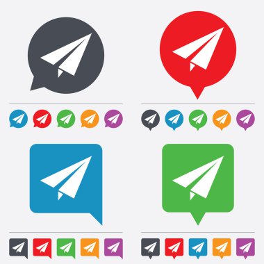 Kağıt Uçak işareti. uçak sembolü. seyahat etmek simge.