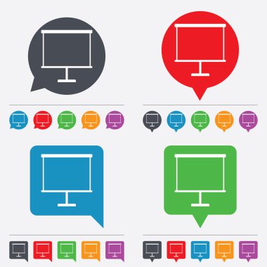 sunu billboard işareti simgesi. PPT sembolü.